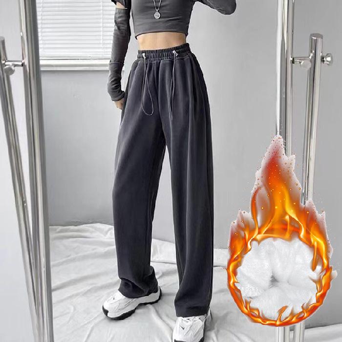 

Зимние теплые спортивные штаны для женщин с высокой талией, спортивные брюки из бархата с широкими штанинами, женские спортивные штаны, осенние флисовые спортивные штаны для женщин XXXL