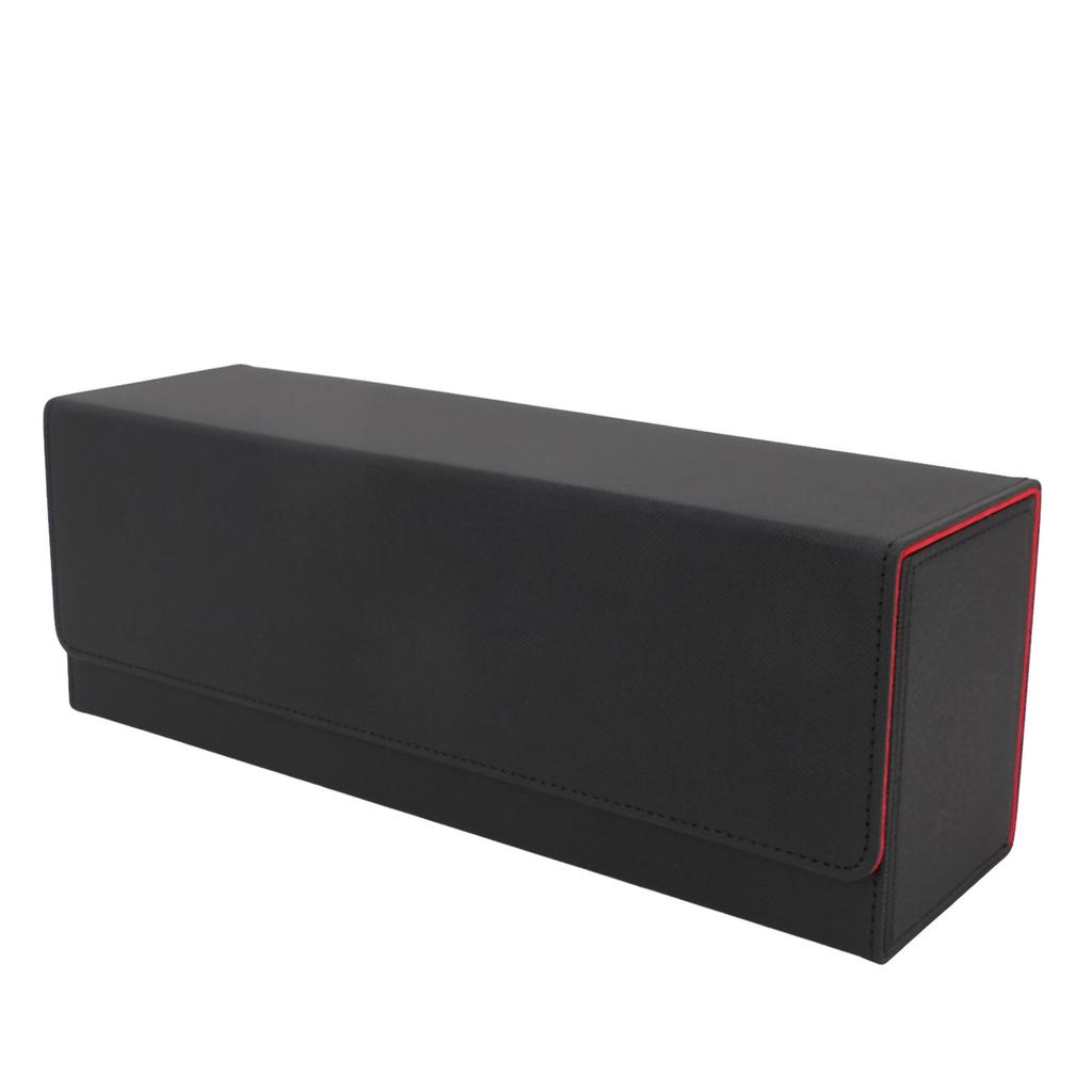 Card Storage Box Multipurpose PU Leather Large Capacity Magnetic Closure Card Deck Case for 400 Cards and Above Black