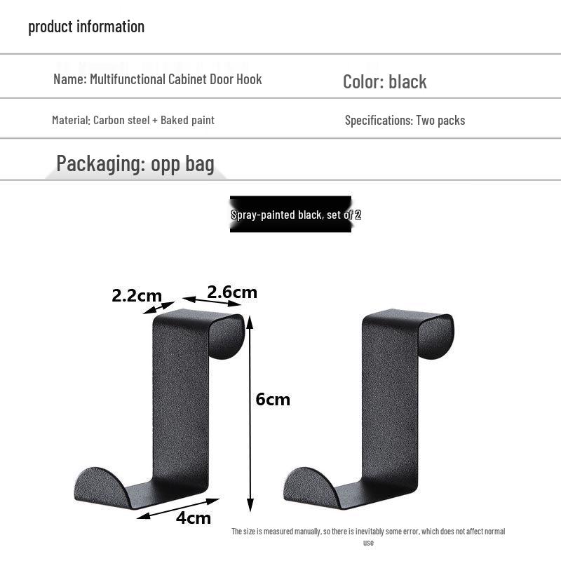 No-Drill Silent Wrought Iron Over-Door Clothes Hook & Storage Rack