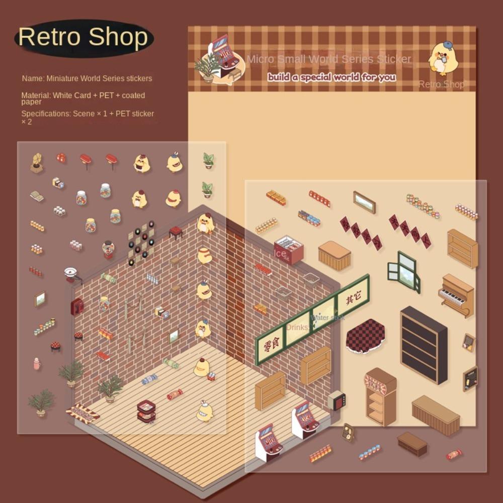 DIY Miniature Scene 3D Stickers Decorative Landscaping Stickers Kawaii Visual Stacking Sticker