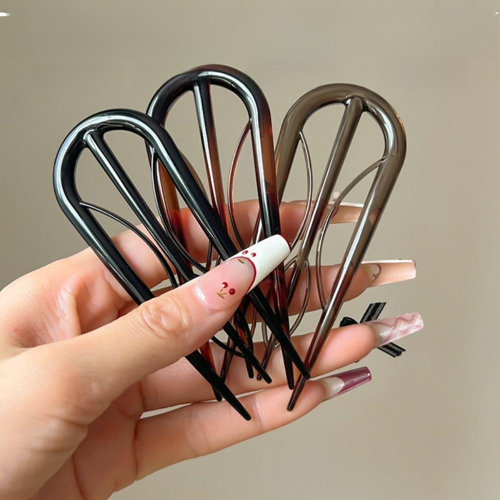Acetate Hair Clip Multi-pronged Hair Fork New U-shaped Hair Stick  Hair Accessories