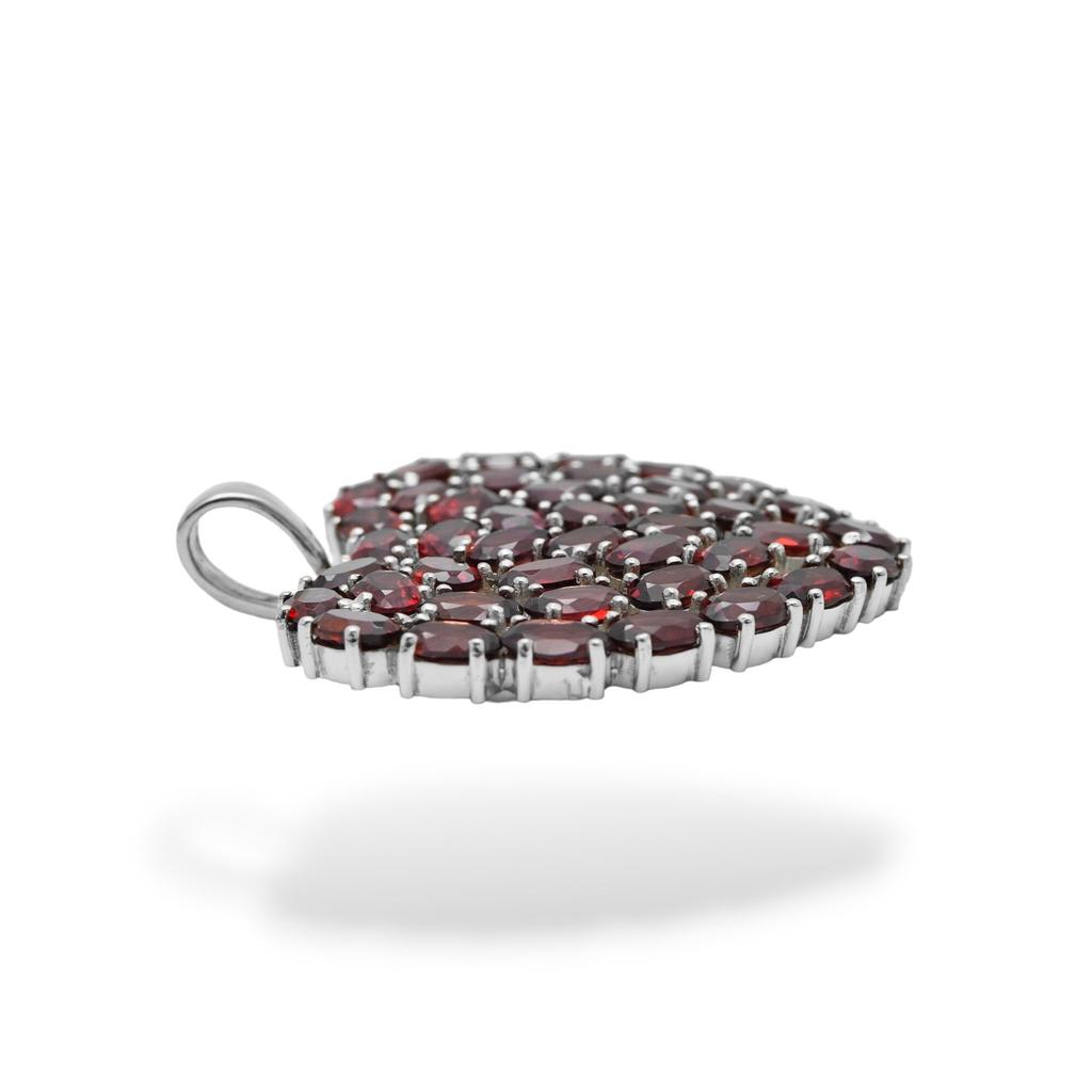 Pendentif Cœur en Pierre Précieuse Grenat: Collier Fait Main en Argent Sterling 925