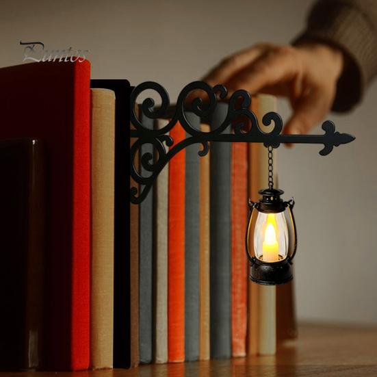 Bücherregal-Dekoration für Schlafzimmer Bibliothek Laterne Mini-Lampe, Vintage Hängeleuchte mit warmem Schein, Platzsparender Buchstützen-Lampe Dekoratives Heim-Arbeitszimmer