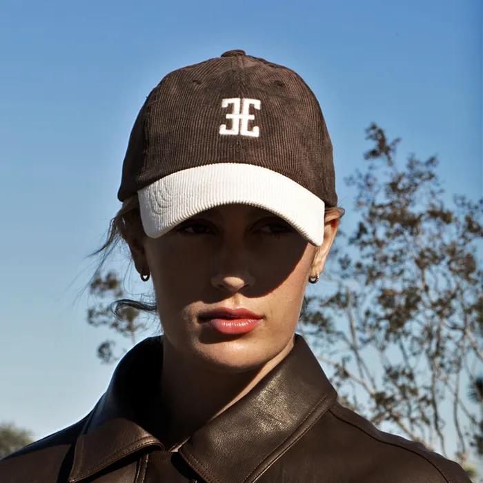 COLORATION CLASSIC LOGO CORDUROY BALL cap(BROWN IVORY)