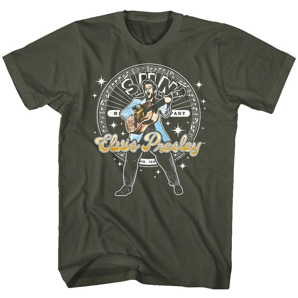 Elvis Presley Good Rockin Tonight Men T Shirt Acoustic Guitar Sun Records L