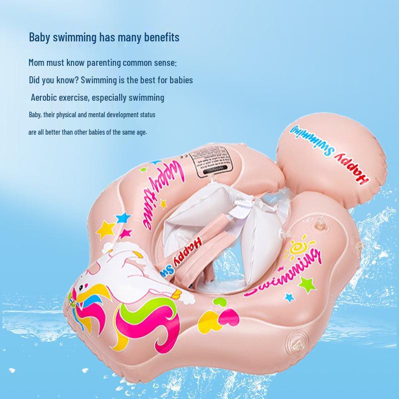 Sunshade Baby Inflatable Swim Seat with Raised Airbag and Anti-Rollover Design