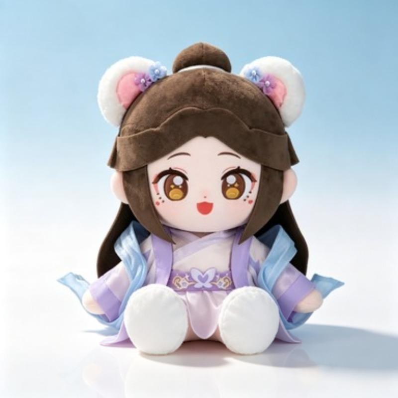 40cm Xie Ling Antiker Stil Hanfu Baumwollpuppe Niedliches Bärenohren Mädchen Plüschtier Weiche gefüllte Figur Puppe Geschenk für Mädchen 40cm