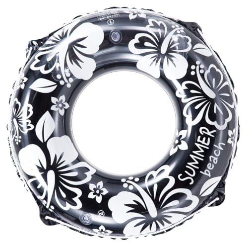 Livlight Tokyo Rosoku Inflatable Swim Ring 100cm Clear Rainbow Hibiscus ST Mark Approved Float