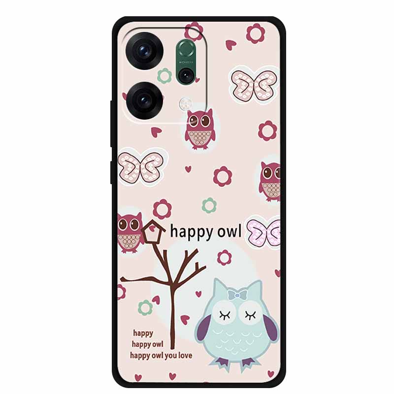 For Oppo Reno 14 5G 3D CaseRelief Flowers Emboss Phone Cover For Oppo Reno 14 Black Silicone Shockproof Soft Fundas Protector