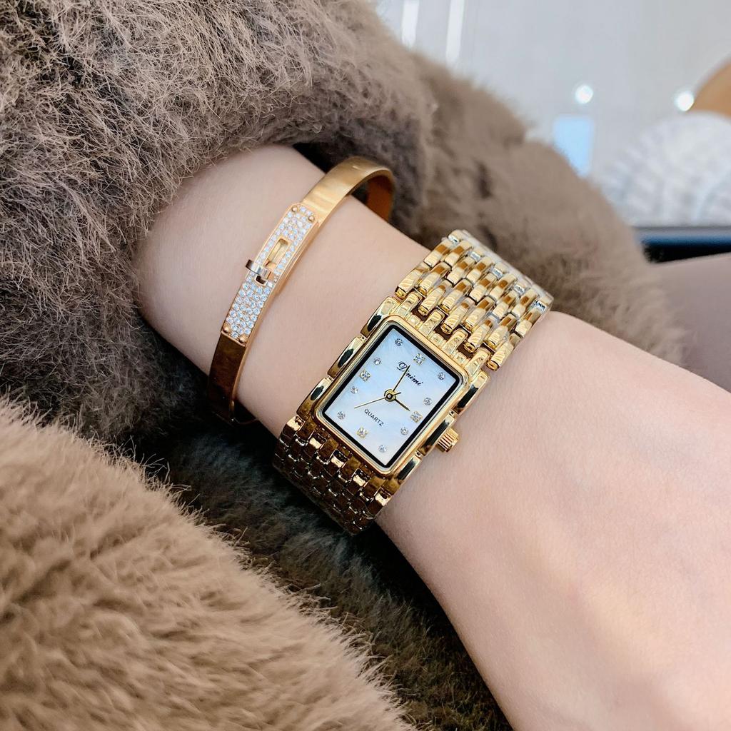 Women'S Watch Simple Medieval Rectangular Feeling Bracelet Chain Watch Retro Feeling Design Watch