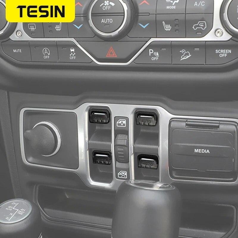 Ozdobný ozdobný kryt tlačítka spínače okna pro Jeep Wrangler JL Gladiator JT 2018 Autopříslušenství