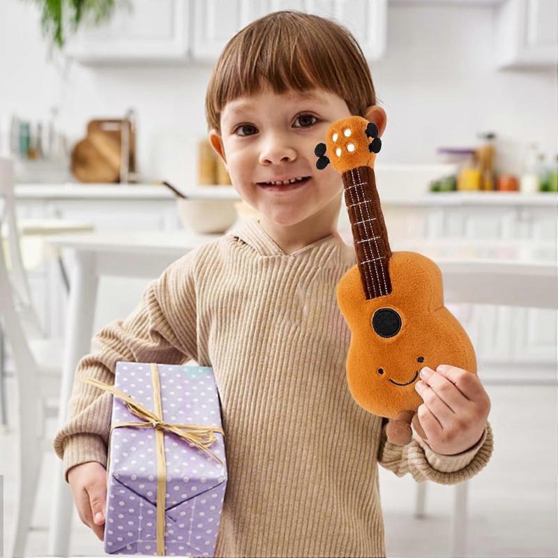 Guitar Doll, Plush Musical Toys, Stuffed Instrument, Soft Huggable Pillow