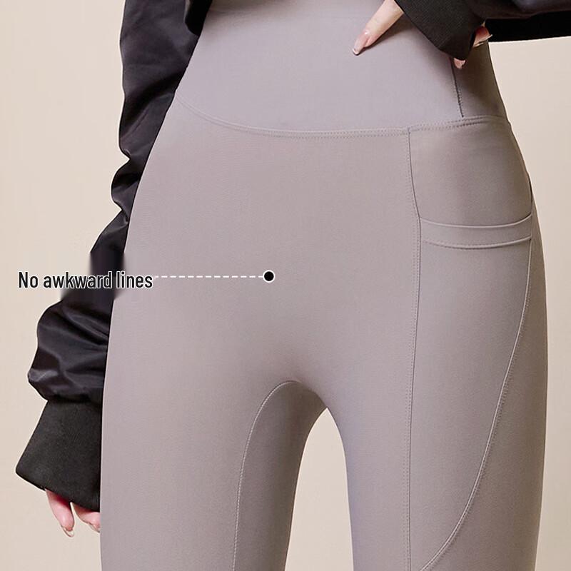 LANGSHA High-Waist Slimming Yoga Shark Pants with Pockets