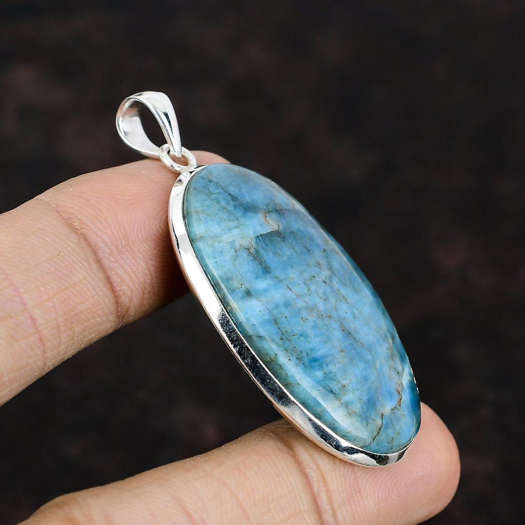 Neon Apatit Anhänger Edelstein Anhänger 925 Sterling Silber Anhänger Antik Schmuck Handgemacht zierlicher Anhänger Geschenk für Mutter Statement Anhänger