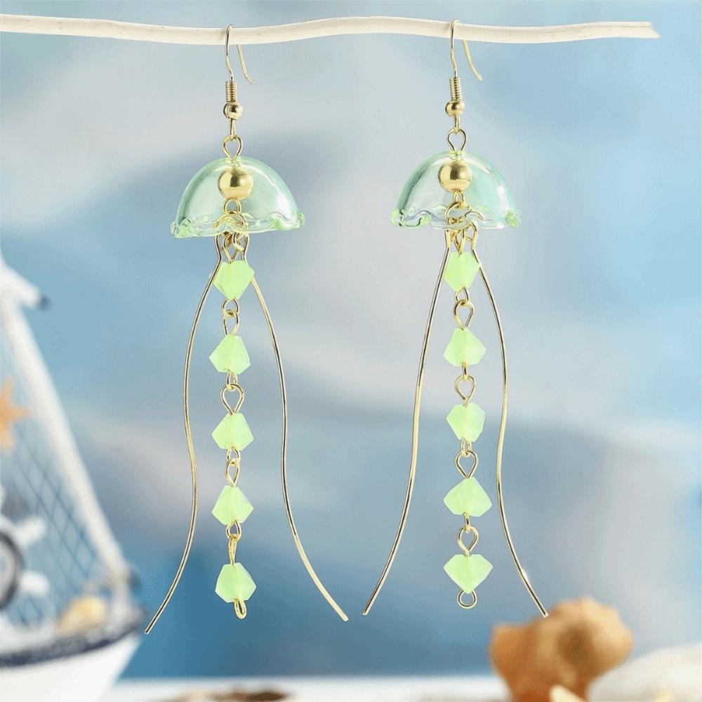 1Pair Dreamy Long Pendant Earrings Elegant Earrings Jellyfish Tassel Earrings Jewelry Accessories