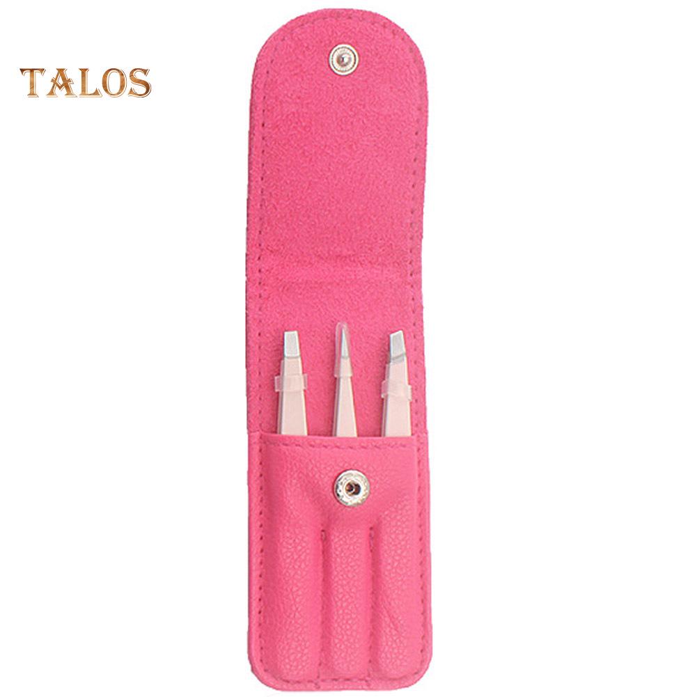 TBH 3Pcs Point Slant Flat Stainless Steel Eyebrow Tweezers Hair Removal Clips Set