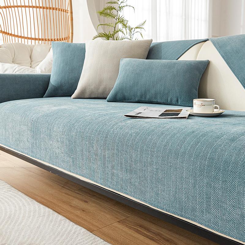 Chenille Herringbone Sofa Cushion Internet Celebrity Sofa Cover Backrest Towel Cover Cloth Cushion Four Seasons Universal