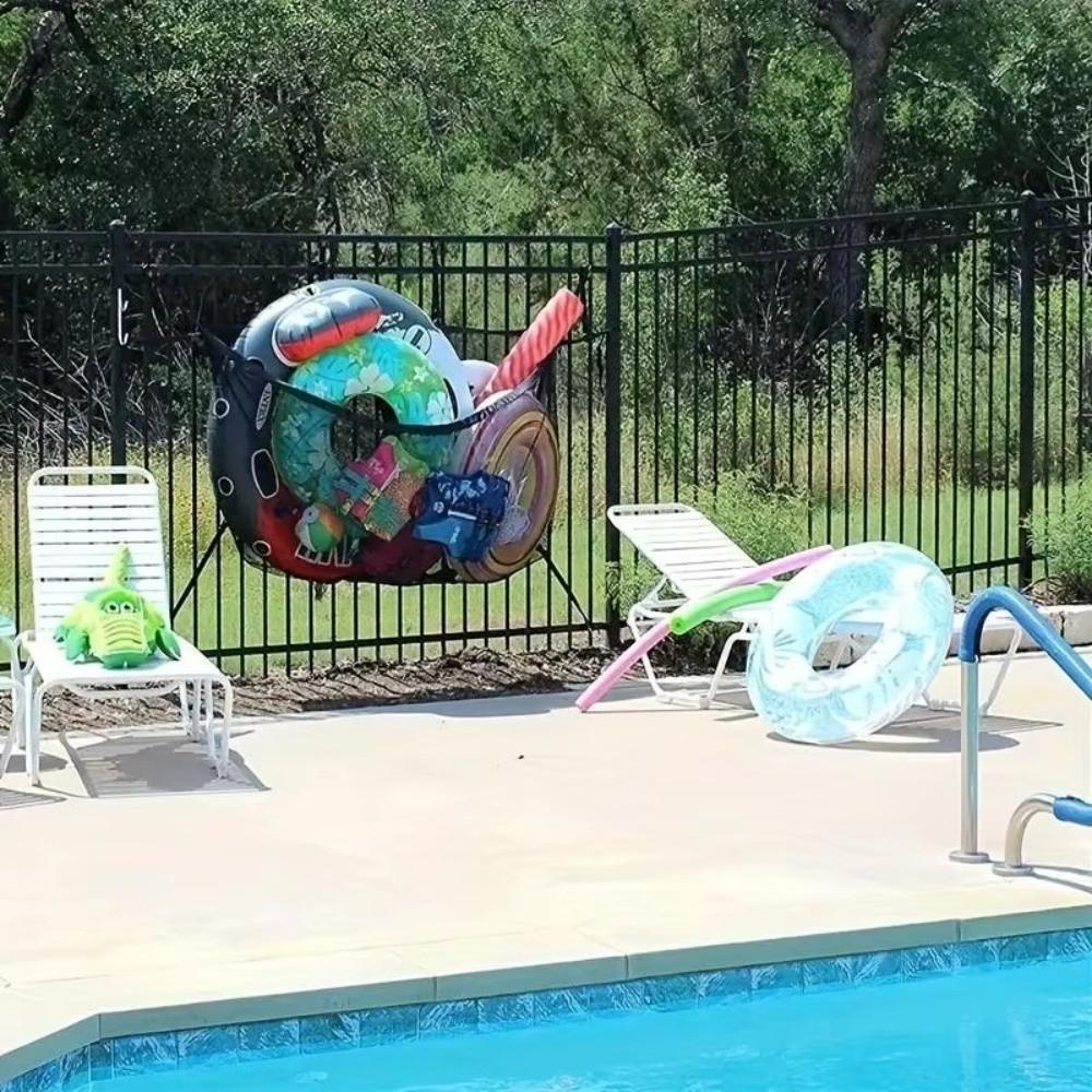 Multifunctional Pool Storage Organizer Bag Extra Large Swimming Pool Hook Toy Storage Bag Foldable Bath Hanging Mesh Bag