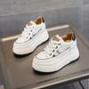Fashion 9cm Genuine Leather Platform Sneakers Wedge Shoes for Women Breathable Sneakers Autumn Casual Shoes Hidden Heel Zapatillas Mujer