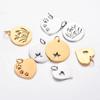 Stainless Steel Hollow Charms Dog Claw Heart Star Flower Grass Polished Small Pendant With Circle Diy Necklace Pendant,1 Piece