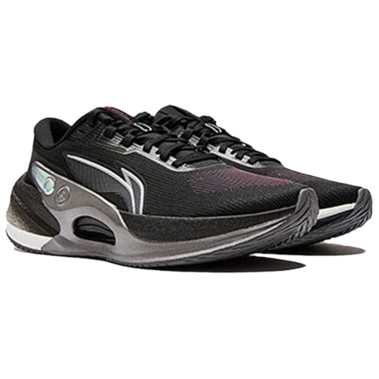 LiNing Lianing Lijun 7 V2 Technology Lace-Up Comfortable Non-Slip Wear-Resistant Low-Top Running Shoes Men sneaker Black Silver ARZU003-16