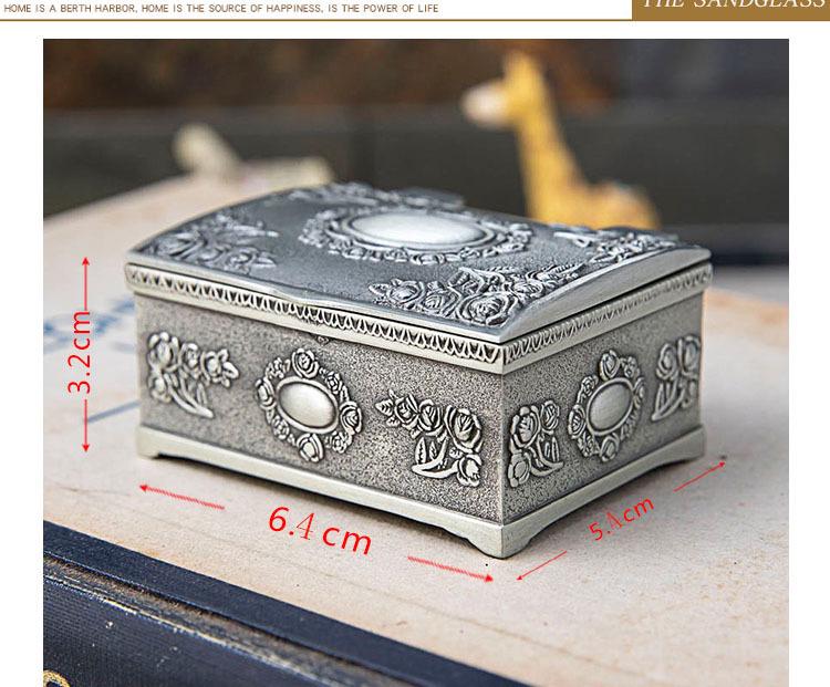 Europäische quadratische Rosen-Schmuckschatulle für Ohrringe & Halskette - Kleines Souvenirgeschenk