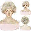 Ladies Synthetic Light Blonde Hair Fluffy Curly Wig Women Short Layered Wigs With Bangs Daily Party Costume Heat Resistant Fibre