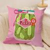 Just A Girl Who Loves Pickles Cushion Cover Silky Short Plush Invisible Zipper Dustproof Sofa Pillow Case For Home Decor