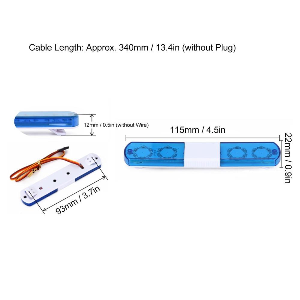 Nine Flashing Modes RC Alarming Light 115mm Light Bar Lamp Durable Alarming Light  RC Car
