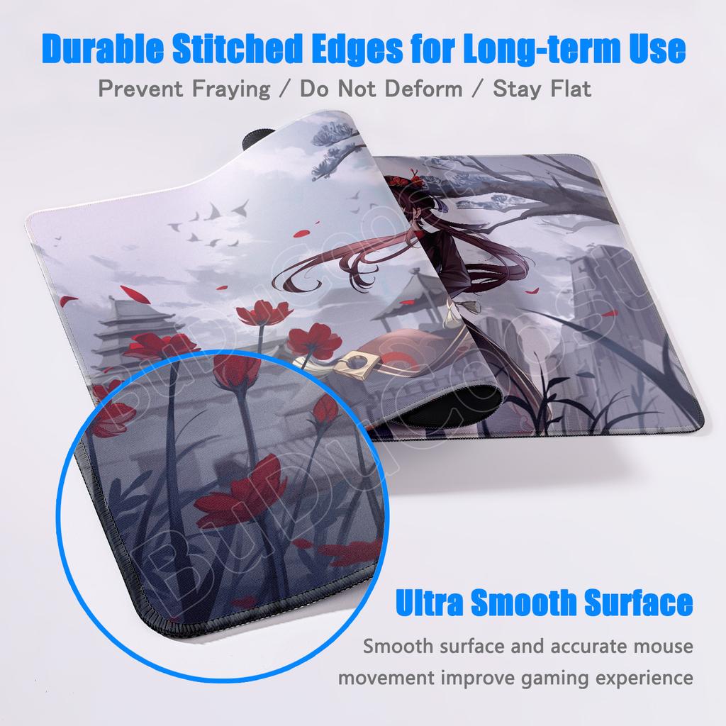 30x60cm Anime Gaming Mousepad HD Print Computer Speed Gamer Cabinet Deskmat 30x80cm Genshin Impact Hu Tao Kawaii Laptop Mice Mat