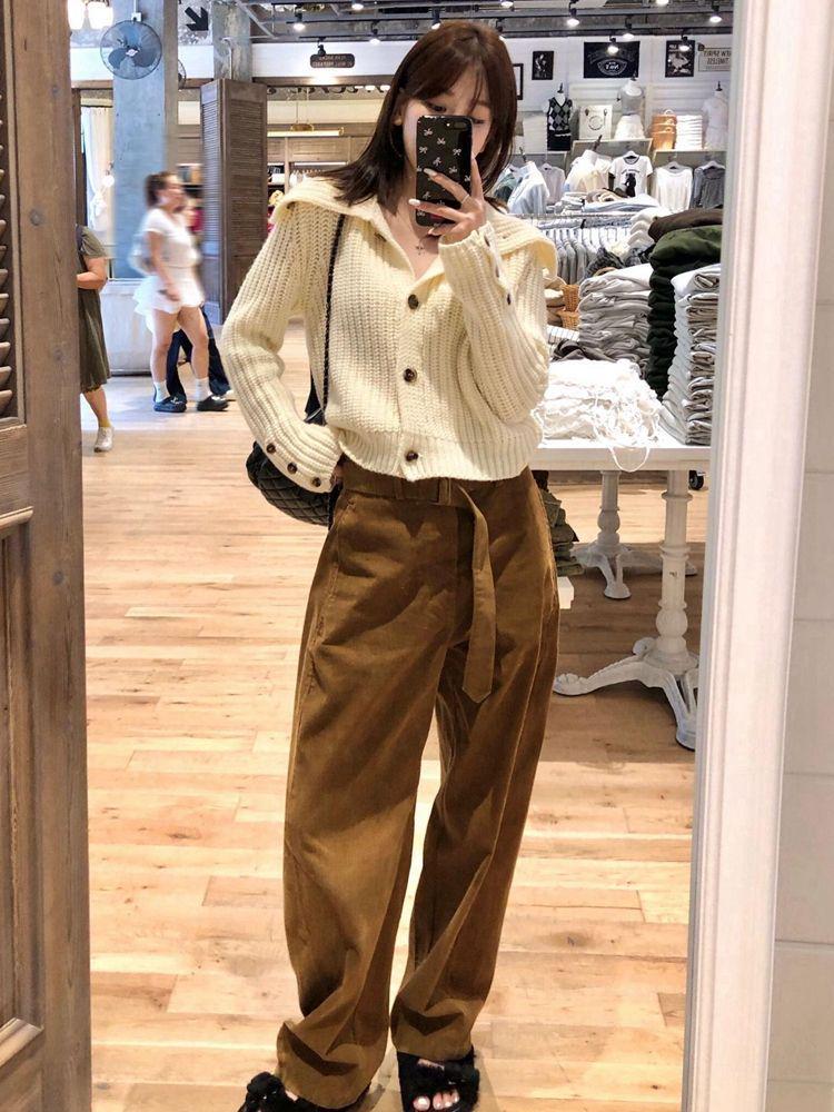 Korean Style Lapel Knit Cardigan: Women's Loose, Age-Reducing Sweater for Autumn and Winter