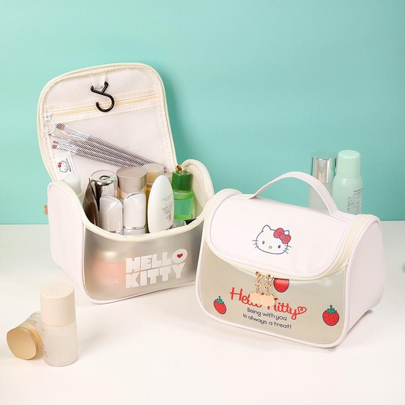 1 buc Geantă de machiaj portabilă, drăguță, cu capacitate mare, de călătorie, pentru toaletă, geantă de depozitare transparentă pentru fete