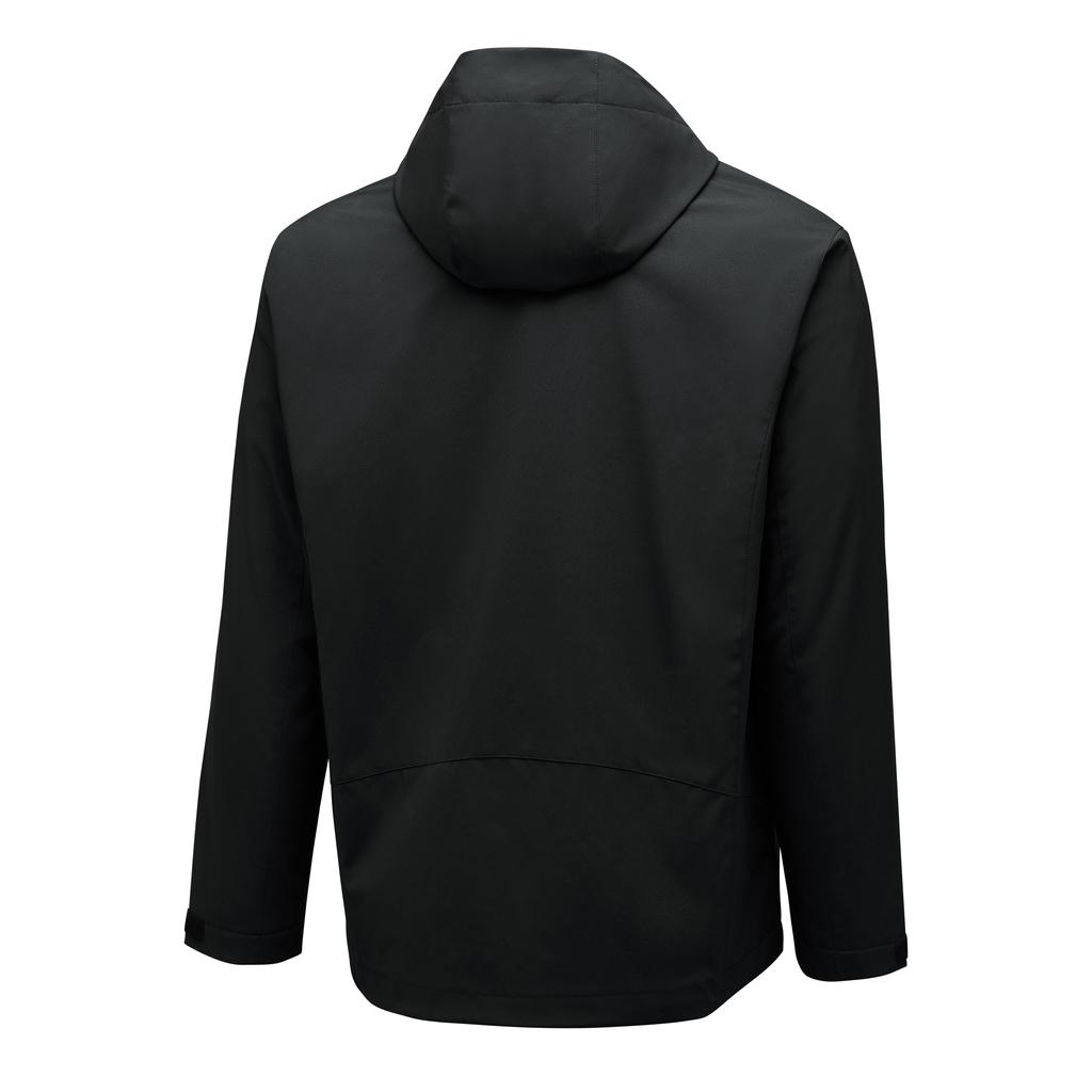 Anta Three-In-One Warm Water-Resistant Solid Color Hooded Zipper Soft Shell Jacket Men Jackets Basic-Black 452540210-1
