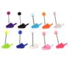 10Pcs Middle Finger Lip Ring Labret Ear Studs Nose Jewelry - 14g