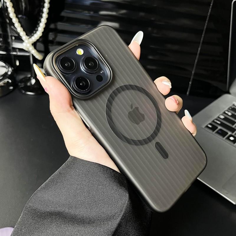 Magnetic Snap-On Phone Case IPhone 15 Pro Max 14 Series TPU Soft Matte Anti-Slip Shockproof Cover