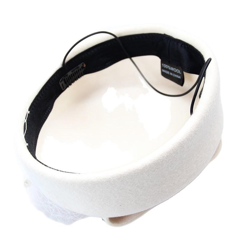 Vintage mesh beret women's wool woolen bow top hat French socialite elegant banquet photo hat tide