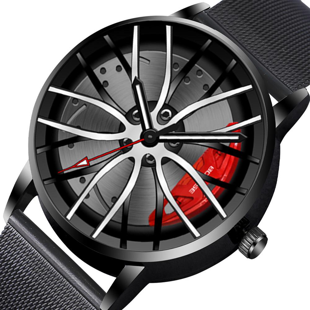 Boruse Trend Caliper Wheel Hub Watch Men'S Waterproof Luminous Automatic Quartz Watch