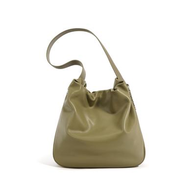 Bolso plegado 2025 bolso tote simple y versátil para mujer de piel de vaca de primera capa nuevo bolso de cubo de gran capacidad para ir al trabajo bolso de axila