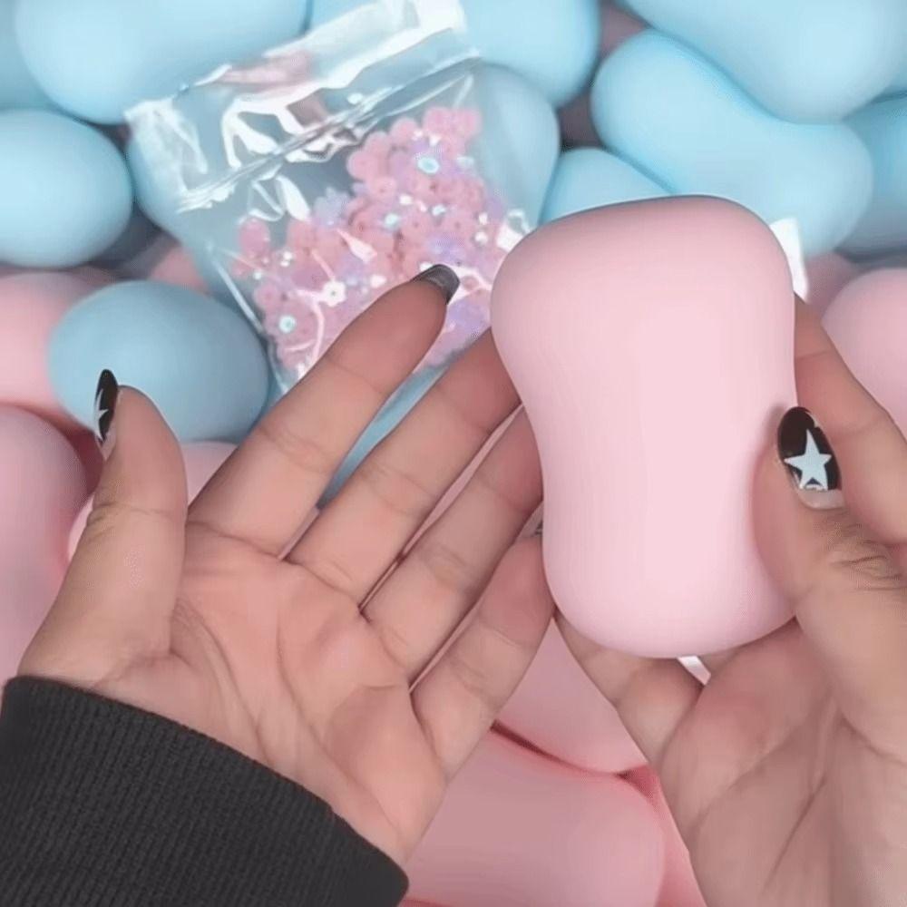 Boys Girls Round Blocks Filled Squishy Soap Sensory Fidget Shapeable Crunchy Squeeze Ball Pinch Finger Relax Soap Ball Adult