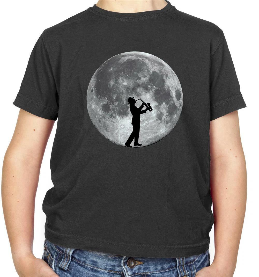 Saxophone Player Moon Kids T-Shirt - Sax - Musician - Jazz - Music 120