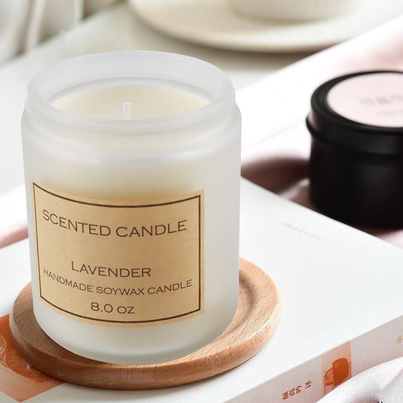 Aromatherapy Candles Bedroom Christmas Souvenir Birthday Gift Fragrance Plant Soy Wax Glass Lavender