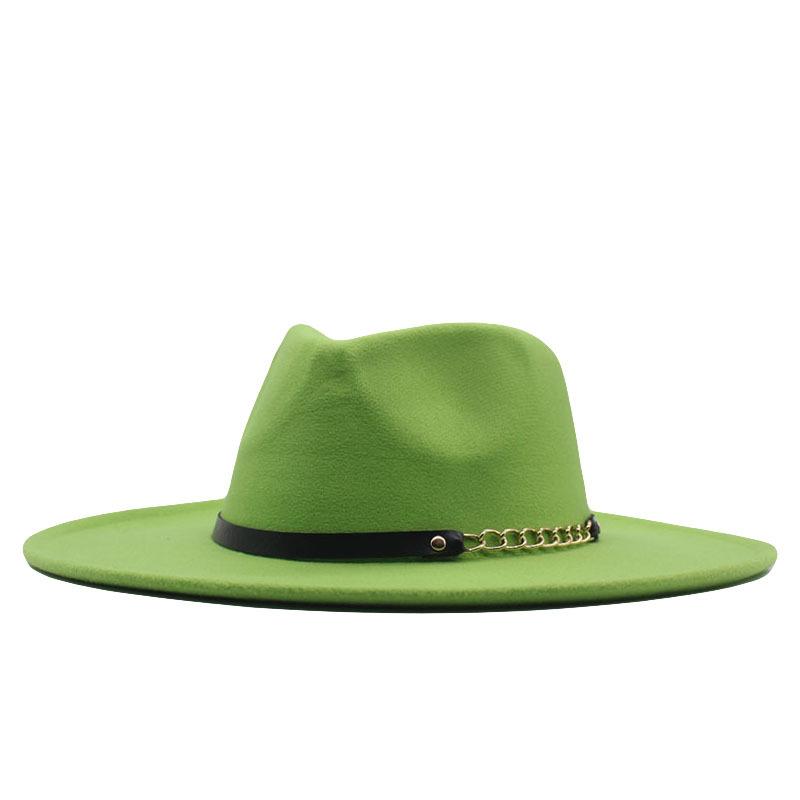 European and American Big-brimmed Jazz Hat, Autumn and Winter Men's and Women's British Woolen Hat, Convex Top Felt Top Hat
