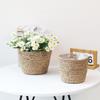 Weaving Straw Flower Basket Storage Function Storage Basket Woven Grass Flower Pot  Garden