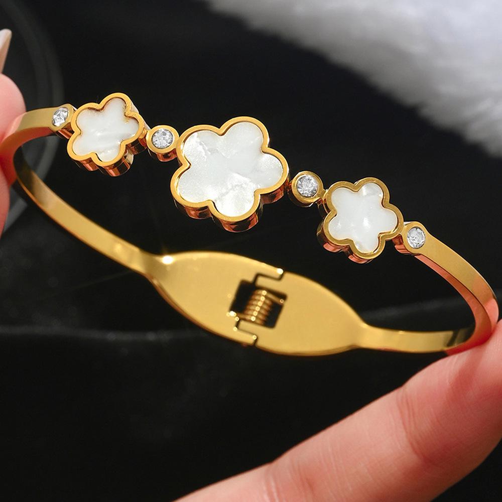 Elegantes Zirkonarmband - Weißer Titanstahl für Damen