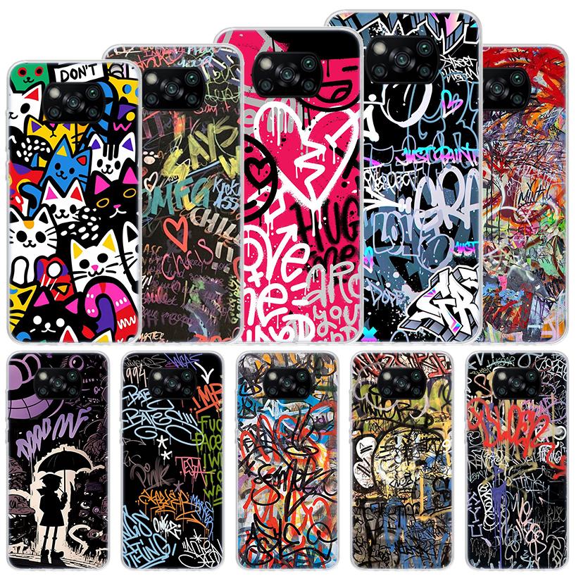 Graffiti Fashion Cool Soft Case For Xiaomi Poco X7 X6 X5 X4 X3 Nfc F7 Ultra F6 F5 Pro Phone Cover F4 Gt F3 M5S M4 M3 M5 M6 Coque