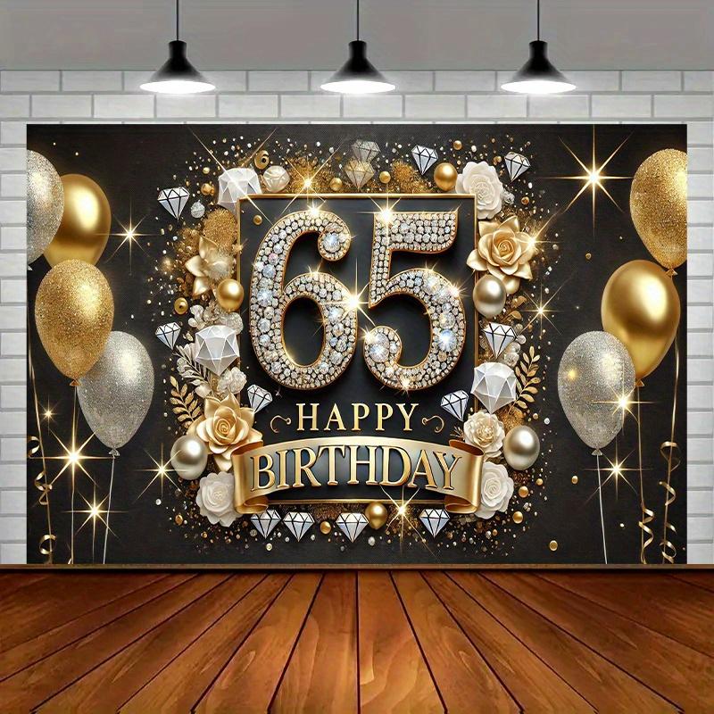 A 65th birthday party poster, multifunctional polyester celebration background, elegant event decorations