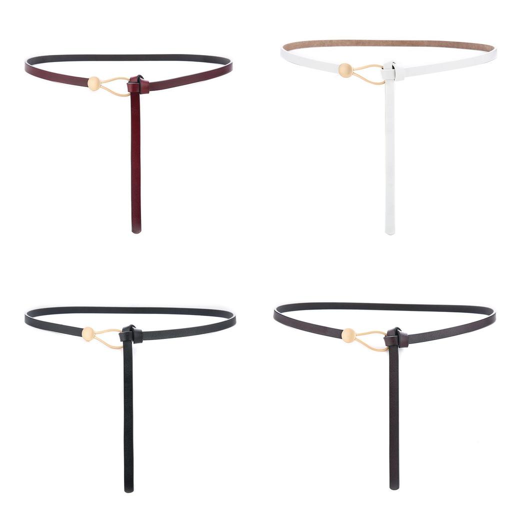 Leather Waist Belt For Dress With Steel Buckle And Vintage Style For Women