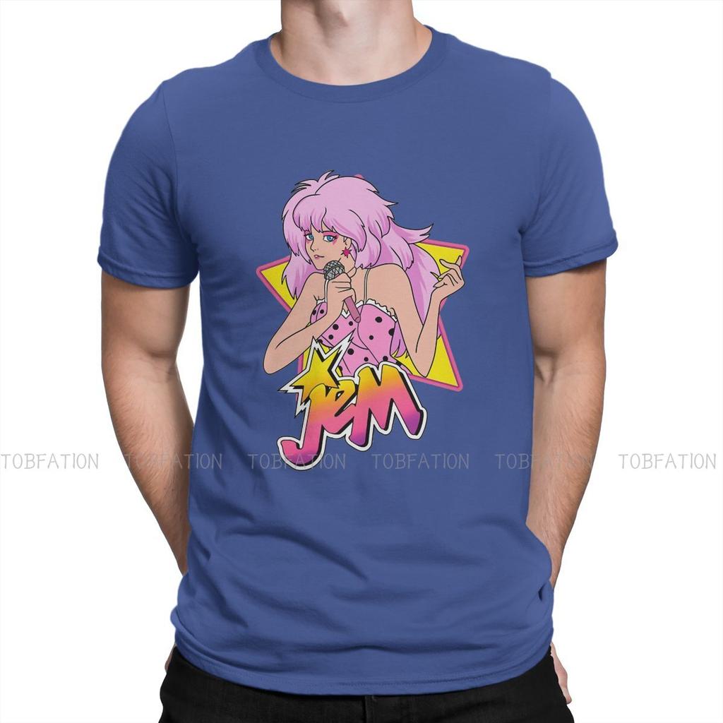 Jem and the Holograms Rockstar Tshirt Graphic T Shirt Punk Hot Sale 100% Cotton O-Neck Men's Streetwear