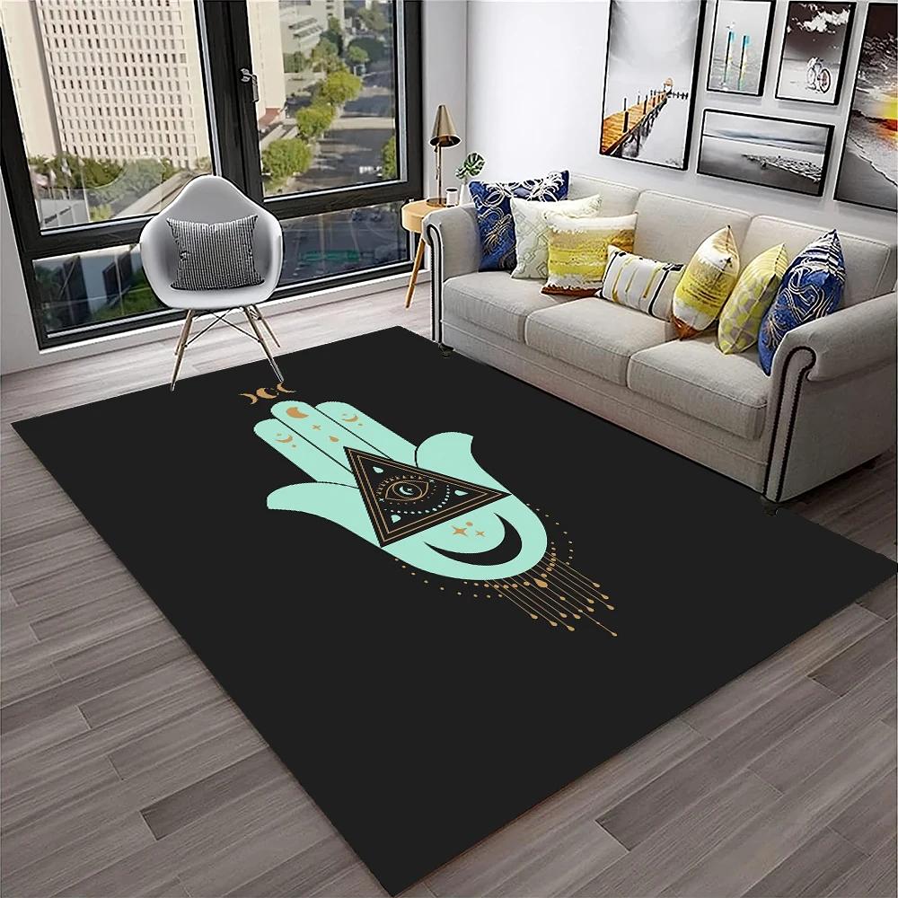 3D Evil Eye Nazar Tree of Life Carpet Rug for Home Living Room Bedroom Sofa Playroom Doormat Decor,Area Rug Non-slip Floor Mat