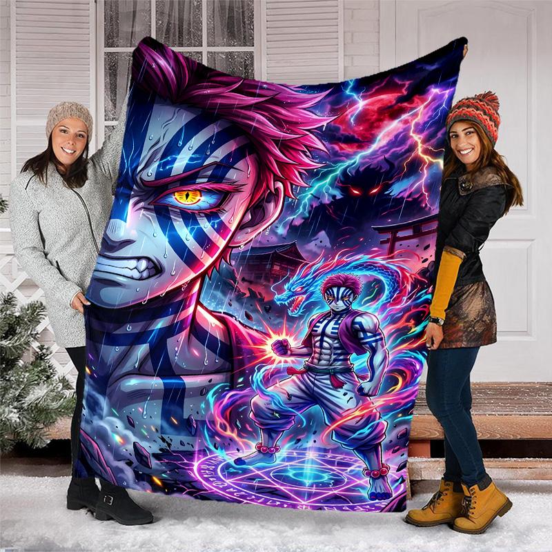 1pc Akaza Theme Blanket - Digital Print, Polyester, Cozy for All Seasons, Perfect for Outdoor, and Travel